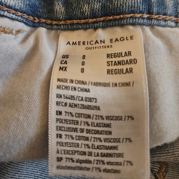 American Eagle slim distressed jeans Next Level Stretch size 0 - Picture 2 of 8